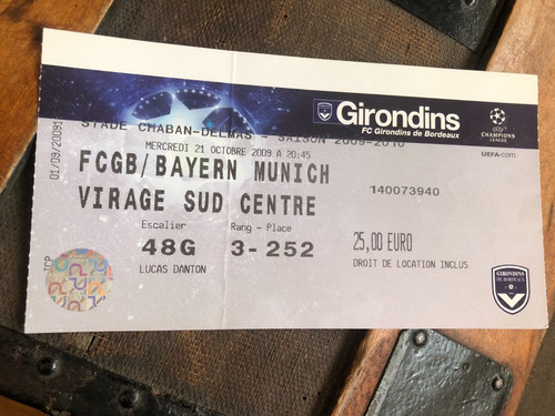 Ticket bordeaux v fc - ticket,