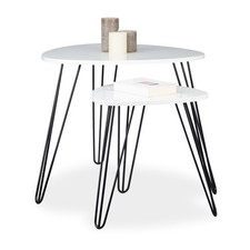 Table d'appoint blanche lot de