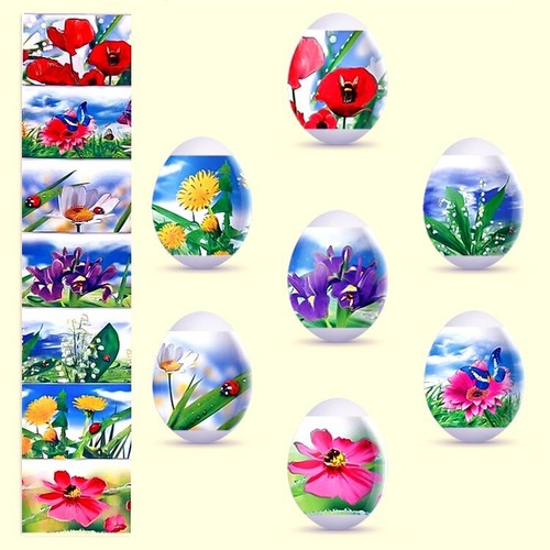 Déco oeufs pâques fleurs - déco,