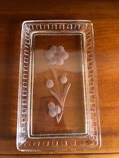 RARE Ancien vide poche ou petit plat rectangulaire verre épais