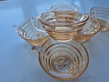 6 TASSES ART DECO VERRE IRISE
