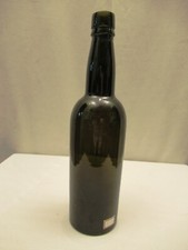 Antique Liqueur Bouteille Foncé Vert Olive Applied Haut Repasser Pontil 1800'S