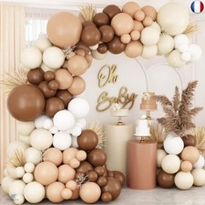 Kit Arche Ballon Marron et Beige, Guirlande Ballon Anniversaire avec Ballon