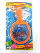 X Ensemble De Tennis Badminton 2 Mini Raquettes Balles Et Volant Jeu Enfants