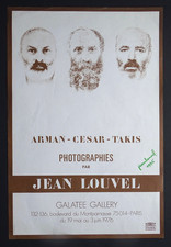 Jean LOUVEL Affiche originale signée 1976 Arman Cesar Takis Photographies expo