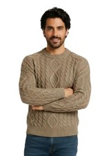 Pull homme col rond 100% cachemire tricot câble 3 couleurs S 2XL étanche chaud