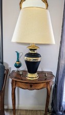 Lampe de salon vintage noire et laiton