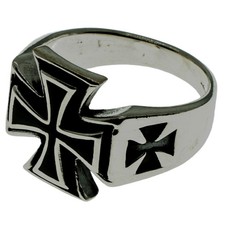 Iron Bague Croix 925 Argent