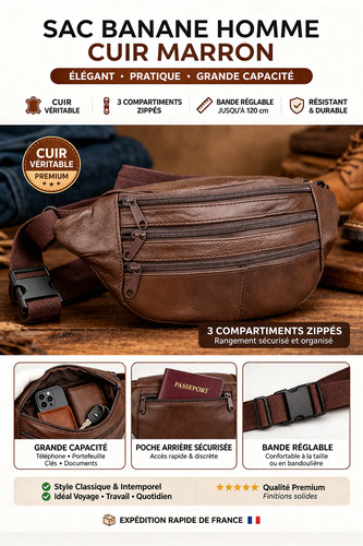 Sacoche banane homme cuir - homme,
