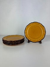 Lot de 6 Anciennes Assiettes à Dessert en Grès émaillé Rusticana ADP France 