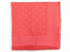 CHALE LOUIS VUITTON MONOGRAM ROSE 402336 140CM SOIE LAINE ROSE SHAWL SCARF 550€