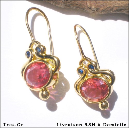 Boucles oreille cristal rose - boucles,