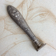 Cachet Sceau Ancien Chiffré AB Fleurs de Violettes Art Nouveau en Métal 1900