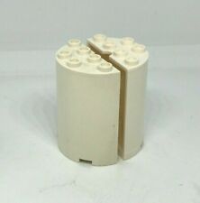 LEGO : Lot 2x demi-cylindre 2 x 4 x 4 - Réf 6259 blanc - Set 10189 75098 10231