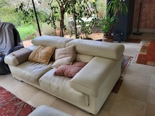 VENDS 2 Canapés ROCHE BOBOIS Ultimate Cuir Buffle écru
