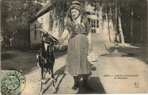 Cpa laitiere auvergnate - laitiere, sa