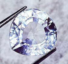 Saphir Blanc Naturel Certifié 10,80 Ct Pierre Précieuse Forme Poire