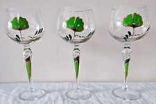 Verres à Vin NAGEL.Verres peints Nagel.Verres à Bourgogne.Verres décorés.Glass