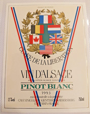 étiquette de vin d'alsace pinot blanc  cuvee de la liberation