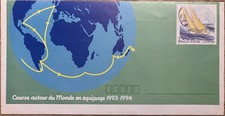 enveloppe France entier postaux bateau voilier course autour du Monde 1993-94(pl