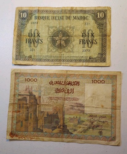 Two old morocco - morocco, banknotes