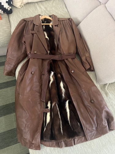 Manteau cuir doublure - manteau, en