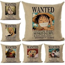 One Piece Housse Coussin  Wanted 45×45cm Modèle Au Choix Luffy Zoro Chopper Boa