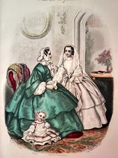 Gravure De  Mode XIXème Mode Vraies Musée Dès Familles Robe Communion Laure Noël