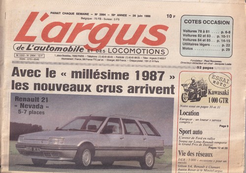 Argus 2994 millesime - l'argus, &