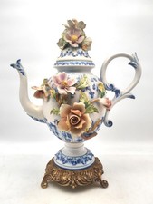 Théière vintage italienne Carmenta en céramique d’art 35cm