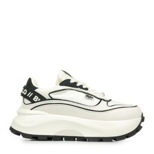 Chaussures Baskets Buffalo femme Manhatten One Blanc Blanche Synthétique Lacets