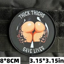 Patch humour Thick Thighs Save Lives écusson brodé fun Velcro© 8x8cm