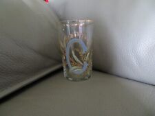 ancien verre émaillé monogrammé C décor de muguet 10.6 cm