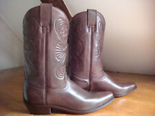 NEUVES BOTTES SANTIAG HAUTE EN CUIR MARRON TALLON 4cm Made in Espagne TAILLE 44