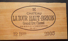 Estampe , façade de caisse vins château LA TOUR HAUT - BRION 2005