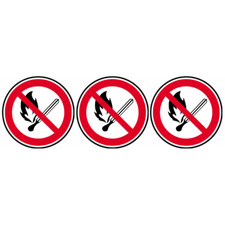 Flamme nue interdite (3fois 5cm) - Sticker/autocollant