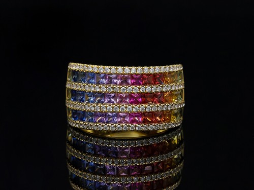 Bague fantaisie saphirs