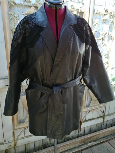 Long black leather - black,
