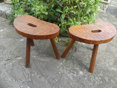 Paire tabourets brutalistes - de,