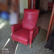 Fauteuil Vintage Skaï années 60'S relaxe vibro-masseur électrique