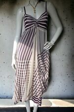 JEAN PAUL GAULTIER marinière Vintage Robe Longue Silk Stripe  Dress  S M
