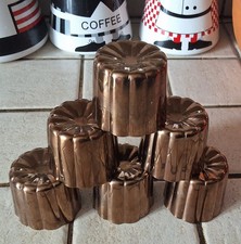 Lot de 6 Moules à Cannelés de Bordeaux en Cuivre Étamé