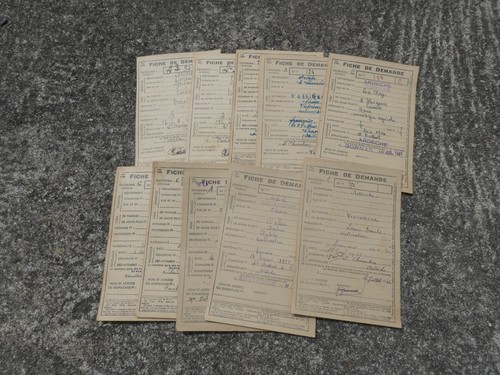 1941 lot fiches de - lot,
