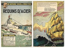 1954 TRÈS RARE EO + LES HISTOIRES VRAIES DE L'ONCLE PAUL N° 10 : REQUINS D'ACIER