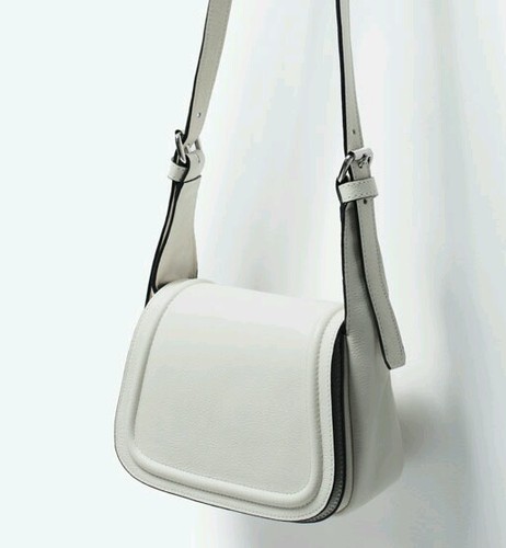 Zara white leather messenger - zara,