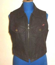 Très beau Gilet Cuir "BIRDY" Garçon, Sans Manche Taille Small