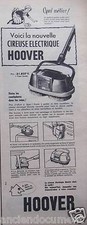 PUBLICITÉ 1956 HOOVER LA NOUVELLE CIREUSE ELECTRIQUE - ADVERTISING