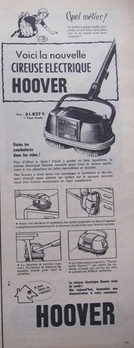 Publicité 1956 hoover - publicitÉ,