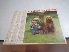 CA4 ALMANACH DU FACTEUR DES PTT POSTE CALENDRIER 1984 ENFANT ANIMAUX