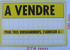 Panneau ,Adhésif ou à Visser Signalisation en PVC,,274 x 190 mm, A VENDRE